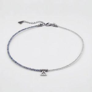 Fine Bead Necklace<span> - </span>Sky/Silver