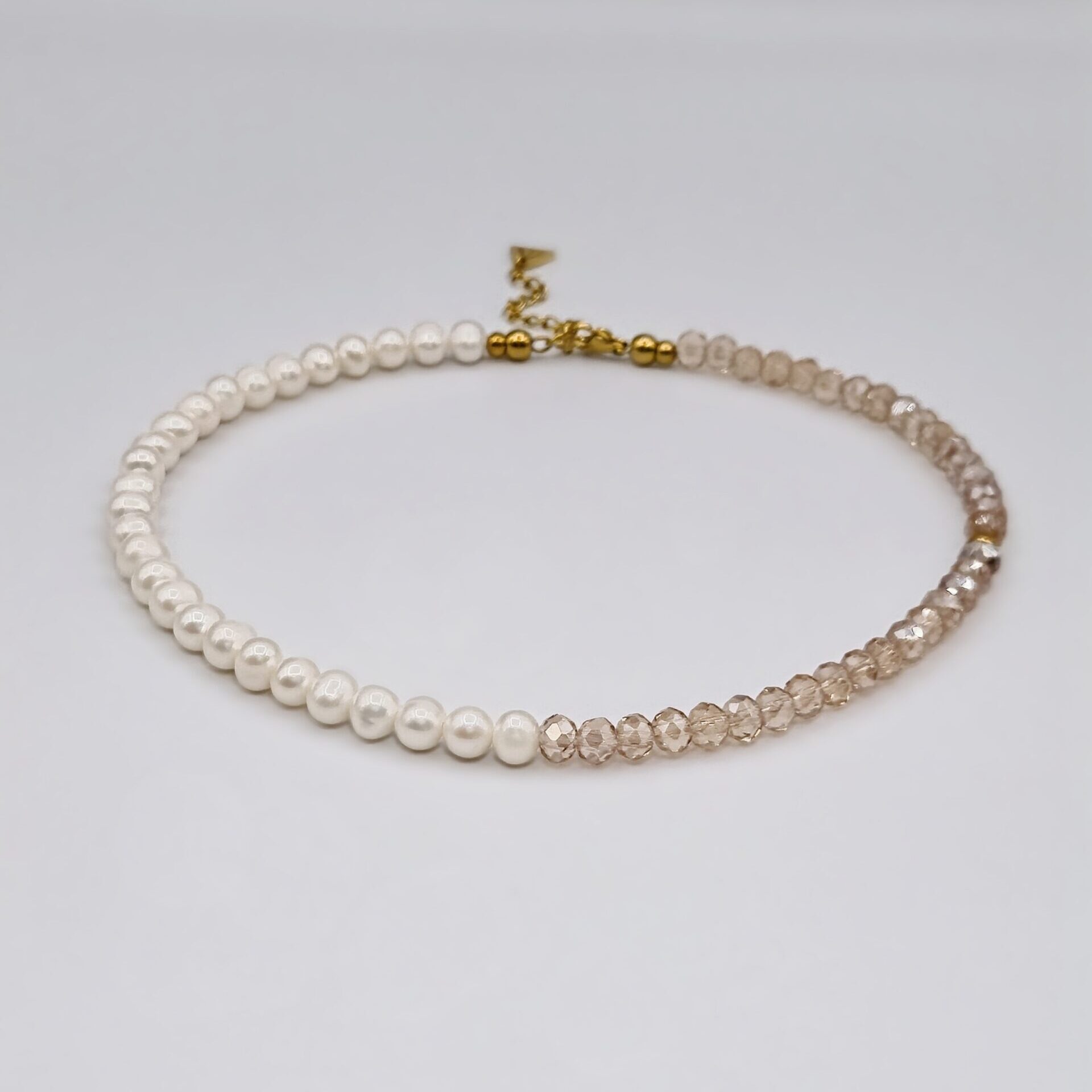 Half Pearl, Half Crystal Bead Necklace - Image 12
