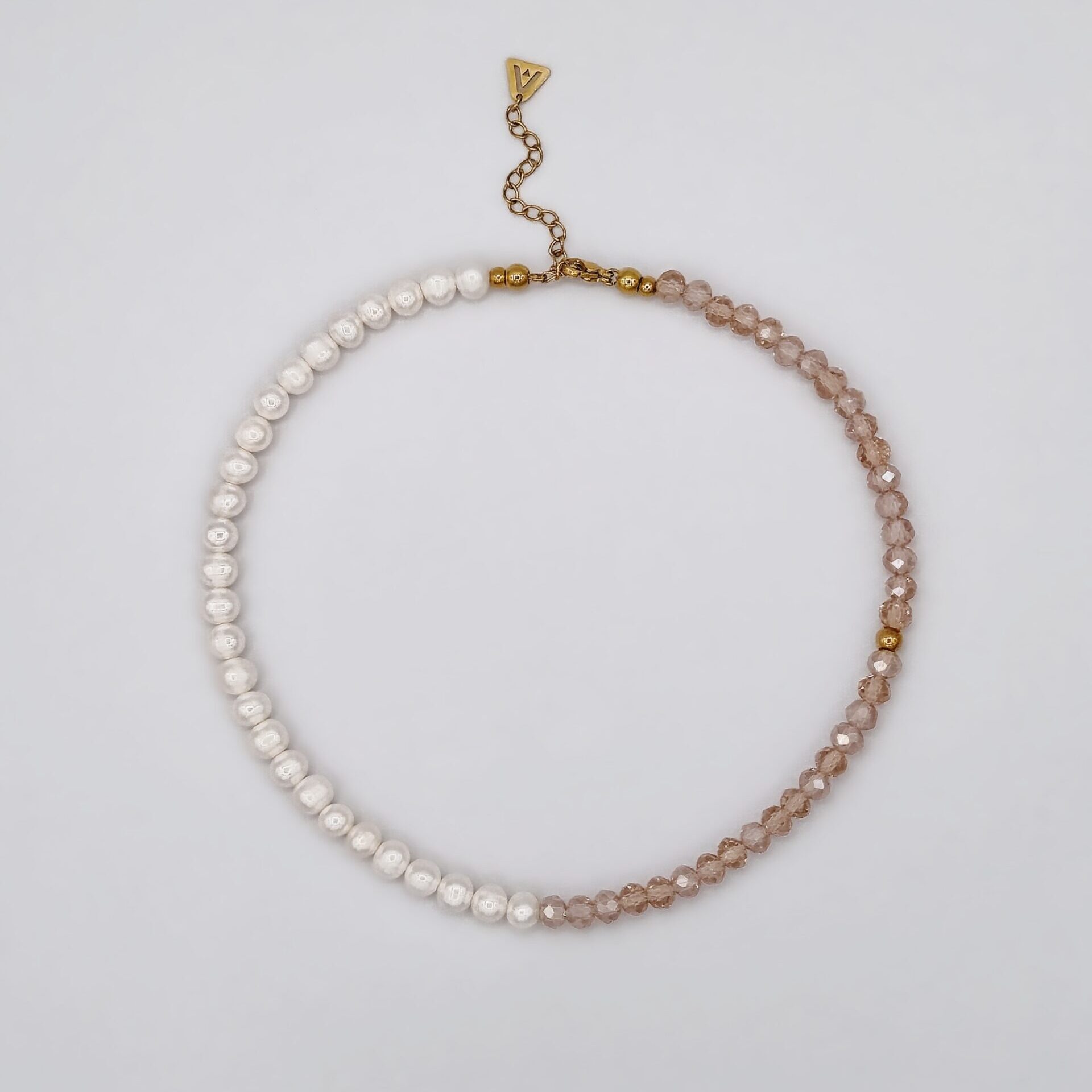 Half Pearl, Half Crystal Bead Necklace - Image 13