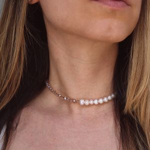 Half Pearl, Half Crystal Bead Necklace