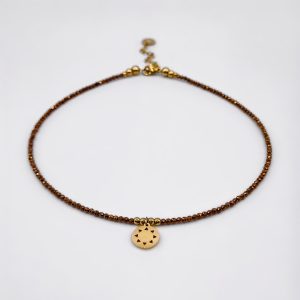 Fine Mini Sun Necklace<span> - </span>Sand/Gold