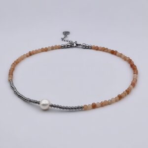 Sunstone Single Pearl Necklace